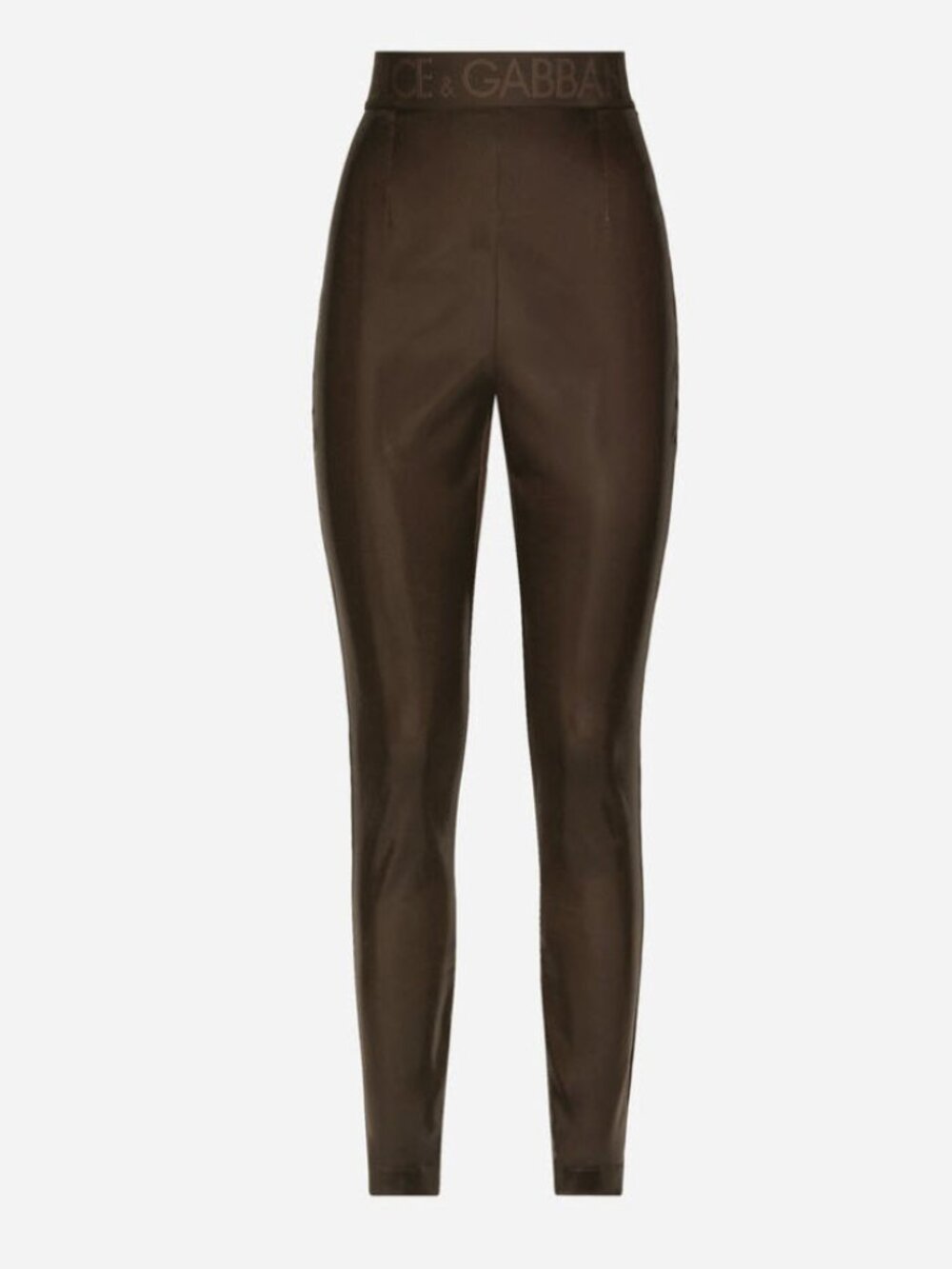 NEW Dolce & Gabbana Shiny Satin Leggings w/ Branded Elastic Size IT42